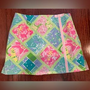 Lilly Pulitzer skort vintage white label multi print sz 0